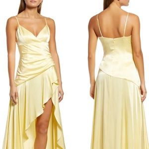 Bardot Sorella Ruffle Midi Dress Canary Yellow